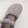 Zapatos Planos de Algodón Gris Personalizados de Cruce de Fronteras para Otoño e Invierno con Terciopelo para Mantener el Calor y la Comodidad Zapatos Mary Jane Retro Franceses de Celebridad de Internet