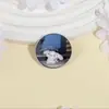 Lindos Accesorios Periféricos para Noches Lluviosas, Perro de Orejas Grandes, Cachorro Blanco, Broche Temático de Mascotas, Insignia Metálica Conmemorativa Regalo