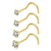 E-commerce Transfronteiriço Popular em Forma de L em Forma de S em Forma de Zirconium Aço Inoxidável Reto Joias para Piercing Cravejadas com Diamantes Super Brilhantes Anel de Nariz Stud de Nariz 7 Caracteres 5 Caracteres