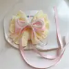 Grampo de Cabelo Novo de Princesa com Laço de Renda para Meninas, Exquisito Acessório de Cabelo Feito à Mão com Laço de Pérola e Franja, Presilha para a Parte de Trás da Cabeça