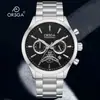 Relógio Masculino Multifuncional Fashionável Orsga com Calendário, Design Clássico Luminoso, Relógio de Pulso Quartz para Negócios Transfronteiriços Transmissão ao Vivo Fabricante