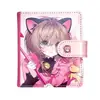Nuevo Orejas de Gato Flor de Cerezo M5 Manual Variedad Chica Libro de Tarjetas Sakura Diario de Aspecto Elegante Cuero Hebilla Magnética Cuaderno