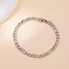 Pulsera Figaro de Acero Inoxidable Minimalista Europea y Americana Transfronteriza, Pulsera de Cadena Figaro Chapada en Oro Versátil Personalizada al por Mayor