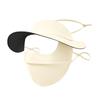 Sombrero de Copa Vacío de Verano Protector Solar Máscara de Protección para Nariz y Cuello Protección Ocular para Mujer Visera Larga Integrada con Chal