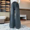 Calça Jeans Feminina Primavera e Outono 2026 Novo Estilo Coreano Moda Calça de Pernas Largas para Crianças e Pré-Adolescentes Calça Reta Solta