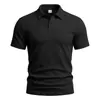 2026 Bestseller de Amazon Talla Europea Camisa Polo Jacquard Texturizado para Hombre Verano Casual Manga Corta Cuello Solapa Top