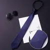 Corbata para Hombre de Negocios Cremallera Perezosa Fácil de Tirar Boda Traje de Novio Profesional Negro para Hombre Sin Nudo