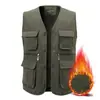 Chaleco de hombre con forro polar para uso en exteriores en otoño e invierno, cuello alto, chaqueta de talla grande, chaleco casual para hombres jóvenes