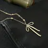 Luo Chen Transfronterizo Más Vendido Estilo Europeo y Americano Celebridad de Internet Hueco Lazo Collar Colgante Simple Moda Cadena Clavícula para Mujeres