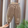Pantalones de Algodón Gruesos con Forro Polar para Niños Pantalones de Invierno del Norte Ropa Exterior para Bebé para Hombre Pantalones Cálidos 2024 Nuevo