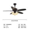 Lámpara Ventilador de Comedor de Lujo Estilo Americano Vintage Retro para Dormitorio Estudio Viento Suave Silencioso Lámpara de Protección Ocular