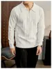 Suéter de punto de media cremallera de alta gama, estilo clásico, para hombre, perfecto para otoño e invierno, versátil para uso casual, con cuello tipo polo y diseño de canalé