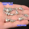 Colgante de Plata Pura S999 con Borla para Atraer la Fortuna Cadena Pulsera de Cristal Tejida a Mano Collar Accesorios Hechos a Mano DIY