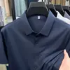 Camisa de Verano Sin Costuras de Manga Corta para Hombre, Delgada, Transpirable, Camisa de Color Sólido, Casual de Negocios, Ropa para Hombre de Manga Media de Seda de Hielo, Estilo Popular