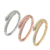 Pulsera Transfronteriza con Forma de Serpiente en Oro Rosa para Mujer, Pulsera de Plata Dulce y Fresca con Circonita de Amazon, Pulsera de Nicho de Alta Gama Estilo Europeo y Americano