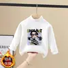 Camiseta Térmica de Forro Polar para Niña, Manga Larga Cálida, Ropa Interior Otoño Invierno, Top Casual para Niña Pequeña de Cuello Semi Alto
