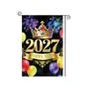 2027 Nuevas Banderas de Jardín de Año Nuevo Transfronterizas de Amazon Decoraciones para Fiestas para Ambiente de Patio Exterior