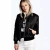 Chaqueta corta con cremallera de color liso, nueva, de moda europea y americana, para otoño e invierno.