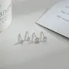 Ornamento de prata Yong Yi brincos de prata esterlina s925 estrela de cinco pontas garra de cinco pontas brincos de estrela com zircônia diamante flash simples moda