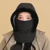 Gorro de invierno cálido Lei Feng para hombres y mujeres, con protectores auditivos, forro polar, máscara gruesa a prueba de frío, gorro integrado para montar a caballo a prueba de viento.