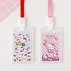 En stock Juego de Tarjetas de Dibujos Animados Cuerda para Colgar Cinta Adhesiva Transparente de Doble Cara Acceso a Tarjeta de Pecho Control de Acceso Autobús Tarjeta de Código Bidimensional Juego de Tarjetas Estudiante