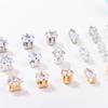 Cobre banhado a kc micro incrustado zircão geométrico garra diamante jóias acessórios material ouro revestido cor ouro retenção zircão prego broca