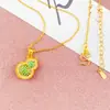 Color Duradero Arena Dorada Accesorios DIY Diamante Completo Colgante de Calabaza Colorido Collar para Mujeres Nuevo Estilo Chino Colgante Arena Dorada Venta al por Mayor