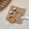 Brincos de Palha Estilo Férias de Verão na Beira-Mar com Design Único, Moda de Nicho, Brincos Estilosos e Distintos, Acessórios de Orelha Únicos Atacado