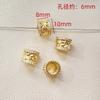 Cuentas huecas de circonita con incrustaciones chapadas en oro real de 14 quilates, joyería hecha a mano, pulsera, collar, accesorios con cuentas de perlas.