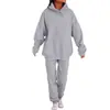 Traje Sudadera con Capucha de Color Puro para Hombre Primavera y Otoño 2023 Traje de Dos Piezas Deportivo Casual de Moda