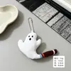 Llavero luminoso de Halloween con forma de alborotador, bonito accesorio para bolso, hebilla colgante con borde cruzado, llavero de linterna de calabaza, regalo