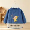 Ropa de abrigo elegante para niños, adecuada para comer, babero para bebé, impermeable y resistente a las manchas, de pana de manga larga para otoño e invierno