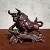 Ornaments de Boi do Zodíaco Esculpidos em Ébano São Ascendentes e Poderosos, Mesa de Centro de Sala de Estar, Abertura de Mesa de Escritório