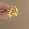Brincos de metal flor com franja retrô francesa alta sensibilidade nicho temperamento requintado clipe de orelha