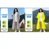 Capa de chuva longa descartável, proteção de corpo inteiro contra chuva forte, espessa, portátil, adequada para adultos e crianças, para viagens ao ar livre, montanhismo e caminhada
