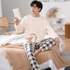 Pijama de algodón de doble cara para otoño e invierno para hombre, caricatura holgada, ropa para el hogar, se puede usar como traje casual, venta al por mayor