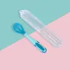 Juego de Cuchara y Tenedor Flexibles para Niños que Cambian de Color Sensible a la Temperatura Cuchara de Entrenamiento para que el Bebé Aprenda a Comer 1 Año Suplemento Alimenticio Cuchara Curva Venta al por Mayor