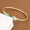 Pulsera de diseño creativo con forma de flor de trompeta e incrustaciones de circonita, moderna y versátil para el uso diario, joyería de pulsera de cobre puro, nuevo producto transfronterizo
