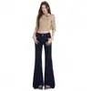 Cross2026 Estilo Otoño Retro Americano Diseño de Doble Botón Elásticos Ajustados Jeans de Micro-Campana para Mujer Yi Chun
