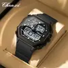 Reloj para Hombre Chenxi de Comercio Exterior Transfronterizo Más Vendido, Reloj Deportivo Electrónico Cuadrado Multifunción Impermeable para Hombre