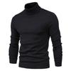 Suéter masculino Europeu e Americano Outono e Inverno Suéter Masculino Novo Camiseta Básica Suéter Slim-fit Gola Alta Casual Tricotado Suéter