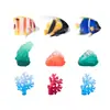 Decoraciones de paisajes en miniatura: peces pequeños creativos, tortugas, arrecifes de coral y rocas para acuarios; Accesorios y pequeños adornos para paisajismo de acuarios DIY