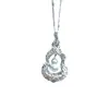 Plata de Ley S925 Nuevo Nuevo Colgante de Calabaza Cepillada Estilo Chinoiserie Collar Cadena de Clavícula Retorcida Tejida a Mano Destello Retro