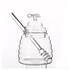 Pote de mel criativo em favo de mel para casa, pote de vidro transparente, pote de mel para cozinha, pote de vidro borossilicato