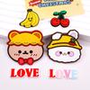 Oso Lindo con Pajarita Amarillo Sombrero Conejo Amor Letras Inglesas Funda Protectora para iPad Taza de Dientes para Niños Taza de Agua Parche 3D