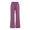 Pantalones finos de tiro bajo con cordón y microcampana para mujer, caída cómoda de verano, corte ajustado de chica caliente, favorecedores, pantalones casuales para casa de largo completo