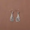 Novos Brincos de Tendência Nacional Estilo Chinês Estilo Antigo para Mulheres, Brincos Longos com Franja de Prata Xizang Estilo Palácio Retro, Joias para Orelha Estilo Étnico