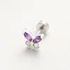 Brincos de Aço Titânio 316 Transfronteiriços, Piercings Labiais, Série Roxo Cruz Coração de Pêssego, Vários Estilos de Joias para Piercing