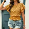 Camiseta de Manga Corta con Estampado de Lunares Redondo, Estilo Europeo y Americano, Nueva, Transfronteriza, Moda Casual, Primavera y Verano 2026