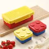 Caixa de Almoço Criativa DIY de Blocos de Construção Pixelados Caixa de Lanche Caixa de Piquenique Caixa de Salada Infantil Caixa de Frutas